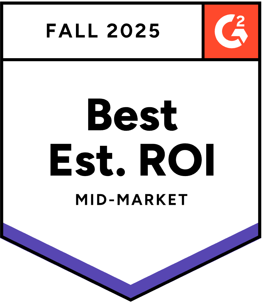 Fall 2025 Best Estimated Return on Investment G2 badge
